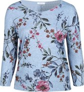 Paprika Dames T-Shirt aus warmem Material mit Blumen-Print - T-shirt - Maat 44