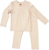 Little Label Pyjama Meisjes Maat 92 - roze, wit - Zachte BIO Katoen - 2-delige pyama meisjes - Gebloemd