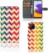 Leuk Telefoonhoesje Geschikt voor Samsung Galaxy A22 4G | M22 Smartphone Hoesje Zigzag Color