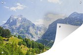 Tuindecoratie Panorama over de berg Junfrau bij Eiger in Zwitserland - 60x40 cm - Tuinposter - Tuindoek - Buitenposter
