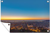 Tuinposter - Tuindoek - Tuinposters buiten - Barcelona skyline in de avond - 120x80 cm - Tuin