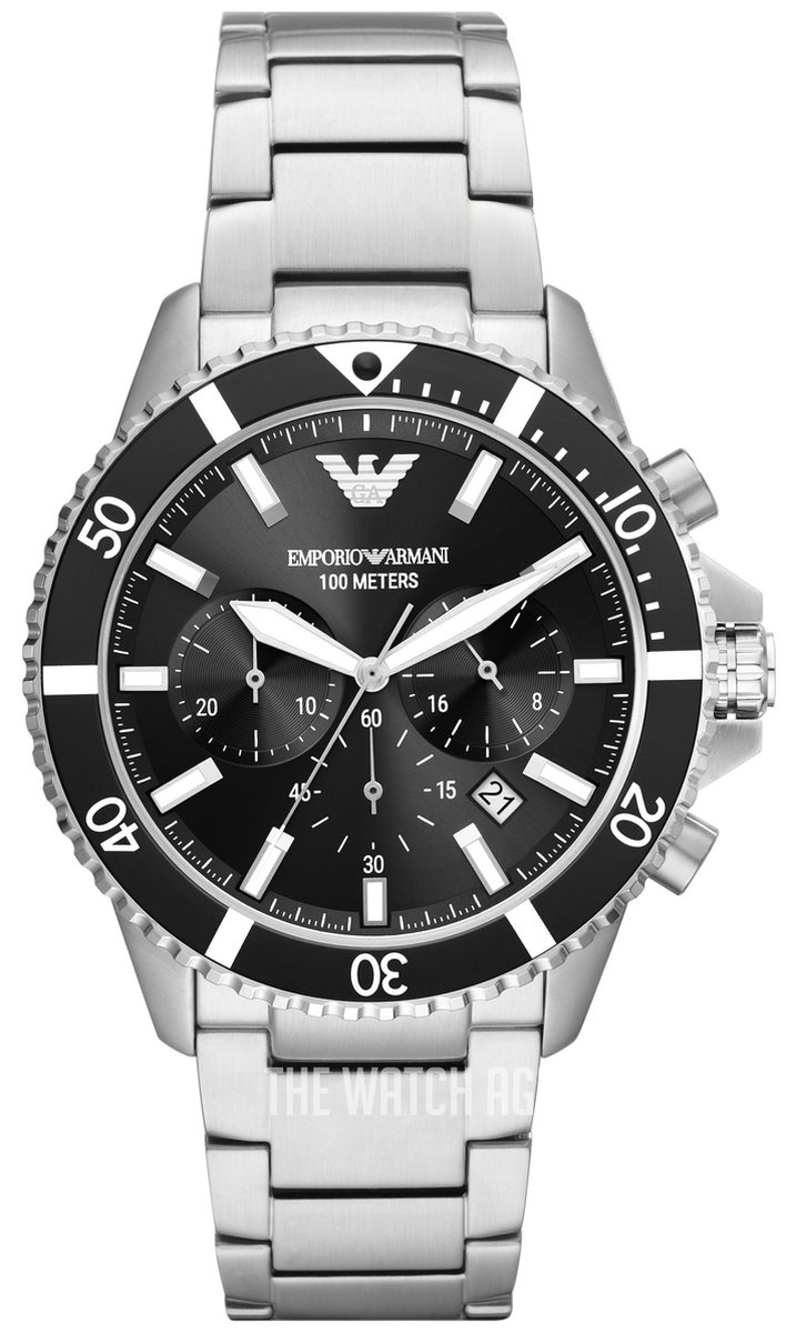 Emporio Armani AR11360 Herenhorloge 43 mm - Zilverkleurig