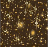 servetten Glittering Stars 3-laags 33 cm papier bruin/goud