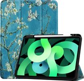 iPad Air 5 2022 Hoes 10.9 Inch Book Case Hoesje Met Pencil Houder - Bloesem
