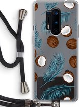 Case Company® - OnePlus 8 Pro hoesje met Koord - Kokosnoot - Telefoonhoesje met Zwart Koord - Bescherming aan alle Kanten en Over de Schermrand