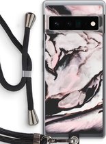 Case Company® - Google Pixel 6 Pro hoesje met Koord - Roze stroom - Telefoonhoesje met Zwart Koord - Bescherming aan alle Kanten en Over de Schermrand