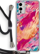 Case Company® - OnePlus 9 hoesje met Koord - Pastel Echoes - Telefoonhoesje met Zwart Koord - Bescherming aan alle Kanten en Over de Schermrand