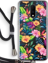 Case Company® - OnePlus 7 hoesje met Koord - Tropisch 2 - Telefoonhoesje met Zwart Koord - Bescherming aan alle Kanten en Over de Schermrand