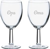 Gegraveerde wijnglas 24,5cl Opa & Oma