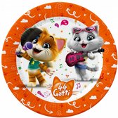 feestborden 44 Cats 20 cm karton oranje 8 stuks