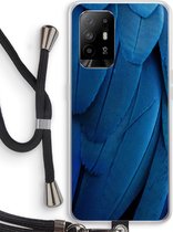 Case Company® - Oppo A94 5G hoesje met Koord - Pauw - Telefoonhoesje met Zwart Koord - Bescherming aan alle Kanten en Over de Schermrand
