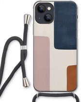 Case Company® - iPhone 13 hoesje met Koord - Geo #5 - Telefoonhoesje met Zwart Koord - Extra Bescherming aan alle Kanten en Over de Schermrand