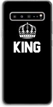 Case Company® - Samsung Galaxy S10 5G hoesje - King zwart - Soft Cover Telefoonhoesje - Bescherming aan alle Kanten en Schermrand