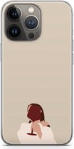 Case Company® - iPhone 13 Pro hoesje - I drink wine - Soft Cover Telefoonhoesje - Bescherming aan alle Kanten en Schermrand