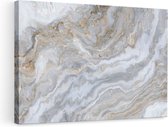 Artaza Canvas Schilderij Witte Marmer - Abstracte Kunst - 90x60 - Foto Op Canvas - Canvas Print - Muurdecoratie