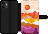 Bookcase Geschikt voor iPhone 12 Pro telefoonhoesje - Lesbian - Pride - Marmer print - Met vakjes - Wallet case met magneetsluiting