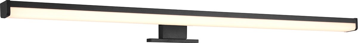 LED Spiegelverlichting - Torna Liman - 11W - Spatwaterdicht IP44 - Warm Wit 3000K - Mat Zwart - Kunststof