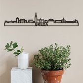 Skyline Breda (mini) Zwart Mdf Wanddecoratie Voor Aan De Muur Met Tekst City Shapes