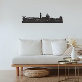 Skyline Zwolle Detail Zwart Mdf 90cm Wanddecoratie Voor Aan De Muur City Shapes