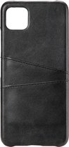 Shop4 - Samsung Galaxy A22 5G Hoesje - Harde Back Case Cabello met Pasjeshouder Zwart