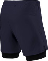 Short Ultra 2 en 1 avec poche zippée pour homme - Bleu marine/ Zwart