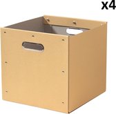 Lot de 4 cubes de rangement en kraft - 28x28x27cm