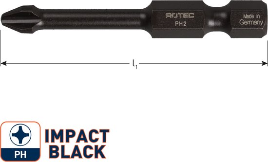 Foto: Rotec impact insertbit ph 1 l 50mm e 6 3 basic