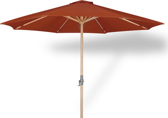 Lanterfant® Parasol Lucas - Houten parasol - 300 cm - Terracotta | bol.com