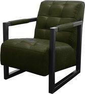 Industriële fauteuil Salina | leer Colorado groen 08 | 60 cm breed