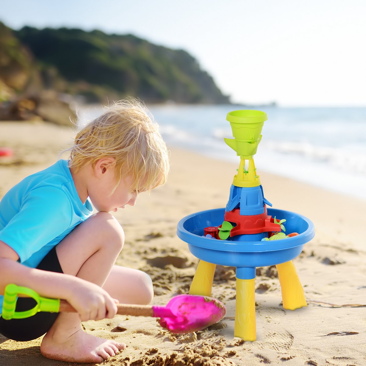 HOMCOM Table de jeu pour enfants bac à sable avec 21 pièces. Accessoires de vêtements HOMCOM Table de jeu pour enfants bac à sable avec 21 pièces. Accessoires de vêtements