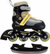 skates 2-in-1 Slide junior polypropyleen zwart/geel mt 34/37