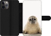 Bookcase Geschikt voor iPhone 11 Pro telefoonhoesje - Zeehond - Dieren - Kind - Jongens - Meisjes - Kinderen - Met vakjes - Wallet case met magneetsluiting
