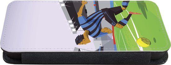 Étui de téléphone adapté à l'étui de téléphone iPhone 11 - Une illustration de joueurs jouant au football dans un stade - Garçon - Filles - Enfants - Avec compartiments - Étui portefeuille avec fermeture magnétique