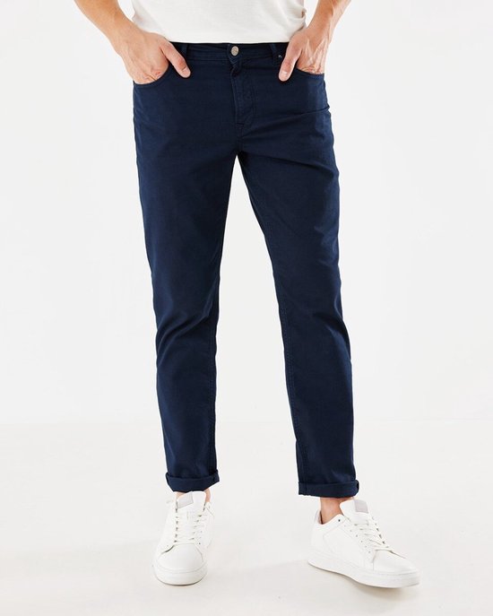 STEVE GD - Mid Waist/ Straight Leg Broek Mannen - Navy - Maat 28