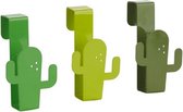 handdoekhouder Cactus 9 x 4 staal groen 3-delig