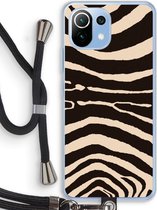 Case Company® - Xiaomi Mi 11 Lite hoesje met Koord - Arizona Zebra - Telefoonhoesje met Zwart Koord - Bescherming aan alle Kanten en Over de Schermrand