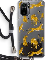 Case Company® - Xiaomi Redmi Note 10 Pro hoesje met Koord - Luipaard - Telefoonhoesje met Zwart Koord - Bescherming aan alle Kanten en Over de Schermrand