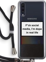 Case Company® - Samsung Galaxy A50 hoesje met Koord - I'm dope - Telefoonhoesje met Zwart Koord - Bescherming aan alle Kanten en Over de Schermrand