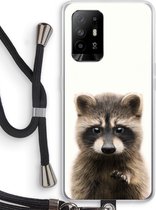 Case Company® - Oppo A94 5G hoesje met Koord - Rocco - Telefoonhoesje met Zwart Koord - Bescherming aan alle Kanten en Over de Schermrand