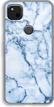 Case Company® - Google Pixel 4a hoesje - Blauw marmer - Soft Cover Telefoonhoesje - Bescherming aan alle Kanten en Schermrand