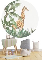 Behangcirkel Giraffe in de jungle - 100 cm | Wandecoratie | Wandcirkel