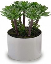 kunstvetplant 19 x 18 cm donkergroen