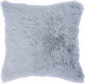 kussen Shaggy 40 x 40 cm textiel grijs