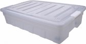 opbergbox 60 liter 72 x 46 cm transparant/wit