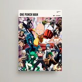 Anime Poster - One Punch Man Poster - Minimalist Poster A3 - One Punch Man Merchandise - Vintage Posters - Manga