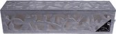 theelichthouder blad led 30 x 7,3 x 7 cm hout grijs