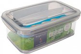 lunchbox Tritan 3-vaks 1,9 liter 24 x 15,2 x 8,8 cm grijs