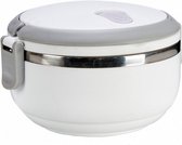 lunchbbox 700 ml 16,5 x 15 cm polypropyleen/RVS wit