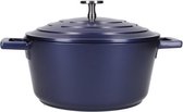 braadpan 4 liter 24 cm aluminium/RVS blauw