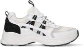 Manfield - Dames - Witte leren sneakers - Maat 40